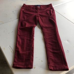Burgundy jeans for girls
